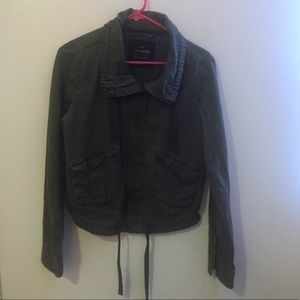 Green Button Jacket W/ Zipper